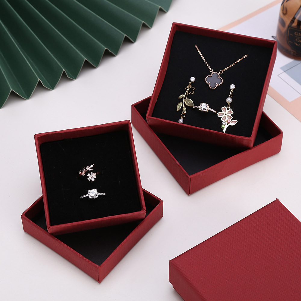 Paper Material Fashion Geometric Solid Color Paper Jewelry Boxes 1 Piece