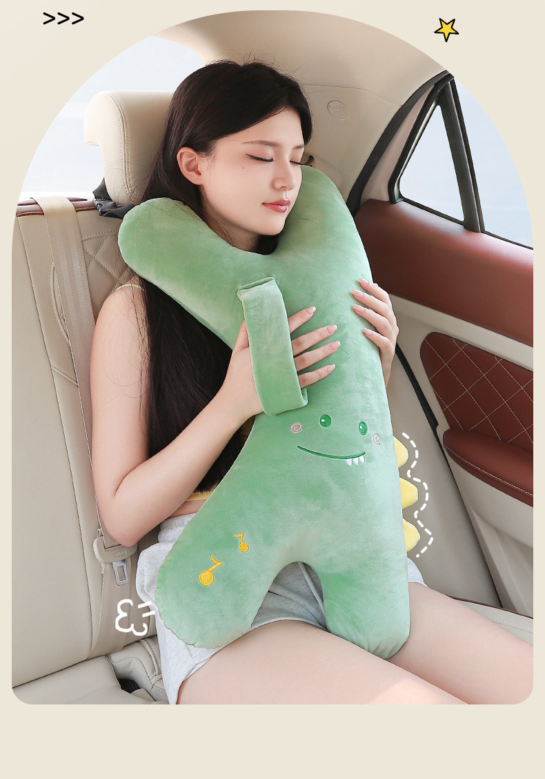 Children's Car Seat Belt Anti-Sling Neck Pillow Plush Cute Car Rear Universal Sleeping Neck Pillow Shoulder Pillow