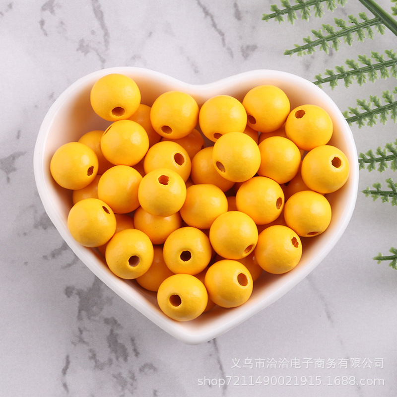 DIY accesorios de la joyería 12-16mm protección del medio ambiente pintura de agua color loto cuentas redondas color caramelo cuentas redondas cuentas de madera cuentas sueltas