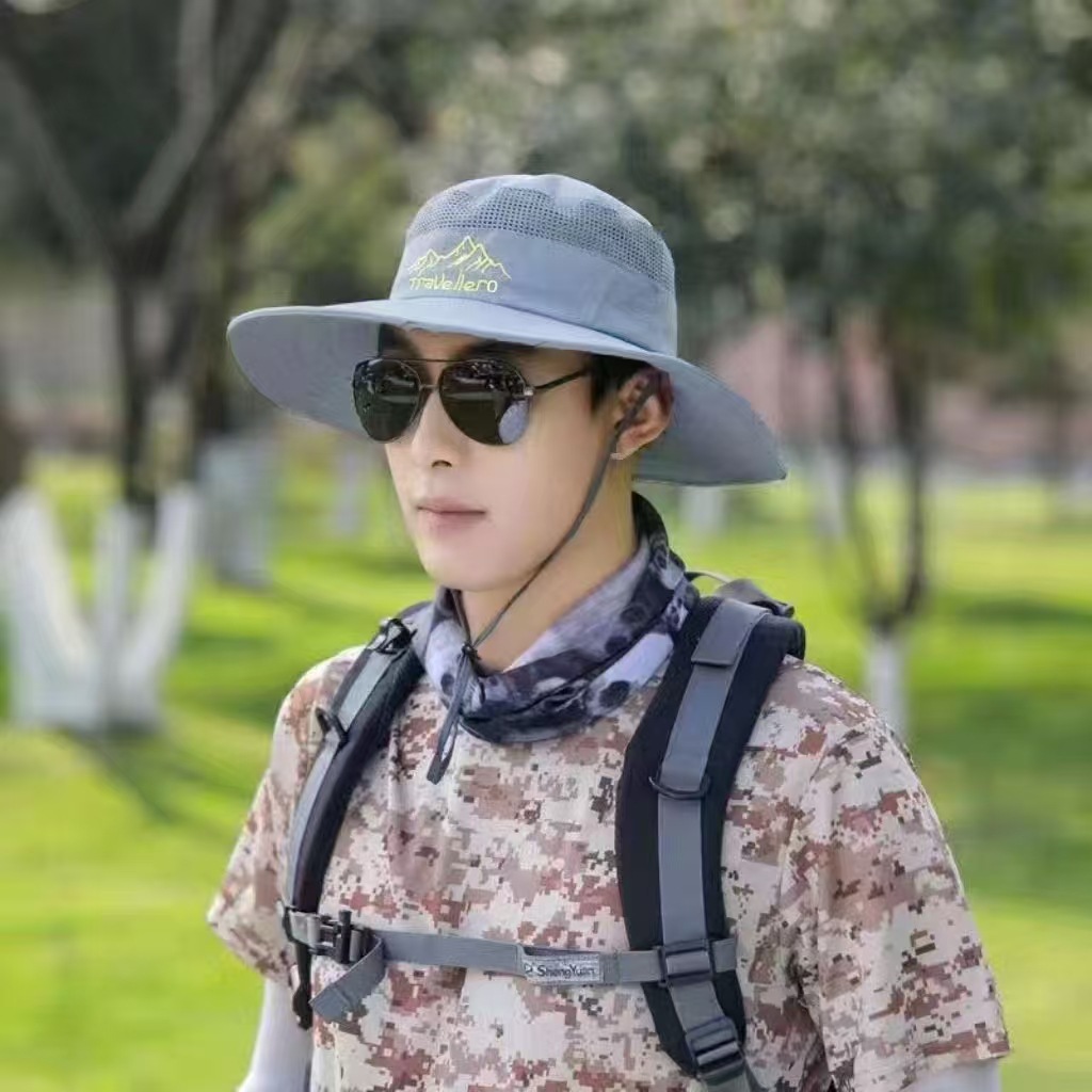 Sombrero de protección contra el sol para hombres y mujeres al aire libre cubierta de cuello gorro de verano gran bisel anti-UV sombrero de pesca sombrero de montaña sombrero de bicicleta