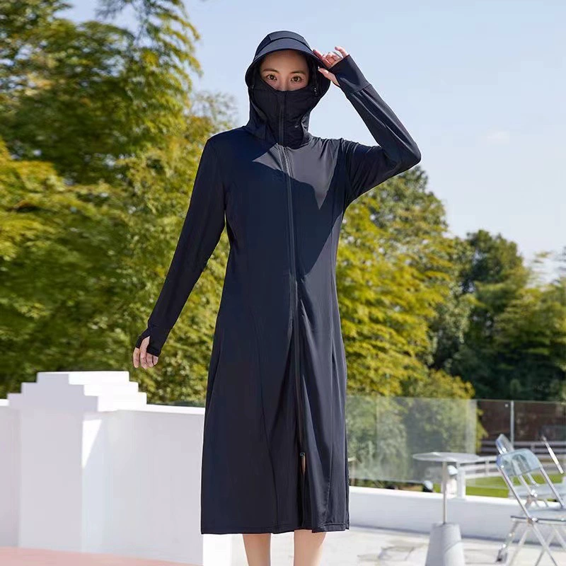 Женская длинная солнцезащитная одежда, обеспечивающая полную защиту от ультрафиолета летом, UPF50+, солнцезащитная одежда для электромобилей, которую можно носить на улице для защиты от солнца.