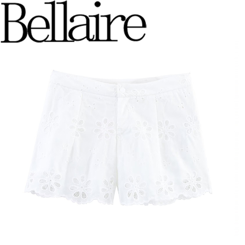 Za Foreign Trade Wholesale European and American Style French Women's Fashion Versatile Casual Simple Low-Waist Embroidered Shorts