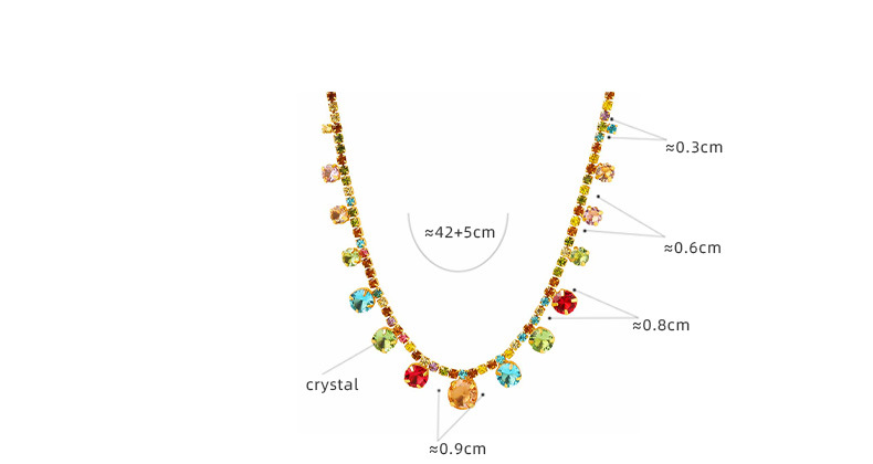 Fashion Round Copper Plating Inlay Crystal Pendant Necklace 1 Piece