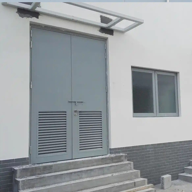 Transformer Door with Louvered Hinge, Steel Fire Door, Large Door with Louvered Vent