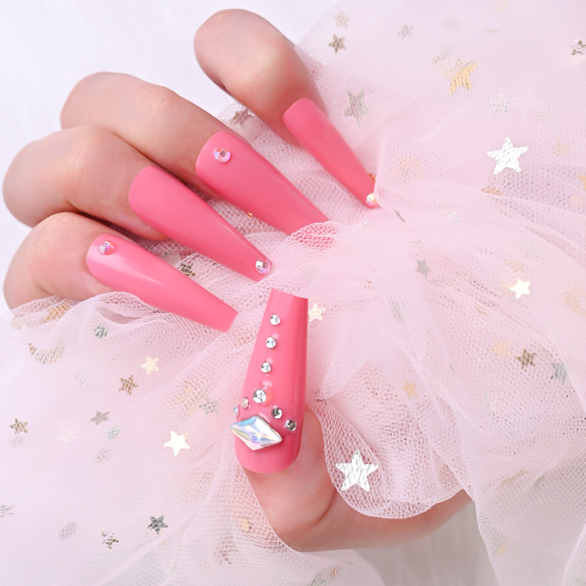 wear manicure Nail Supplies 1 Set Quantity Modern Style Water Droplets Heart Shape Abs Wear Manicure 1 Set