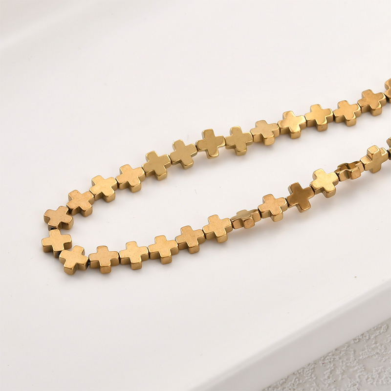 Black gallstone plated with real gold, color-retaining starburst shell rose spacer beads, DIY handmade beaded bracelet and necklace accessories
