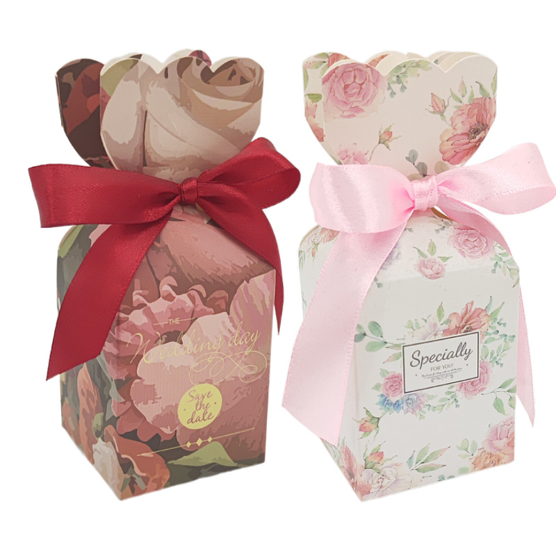 Ins-style wedding candy box with European creative wedding table candy fish tail flower pot box, forest system personalized candy box bag