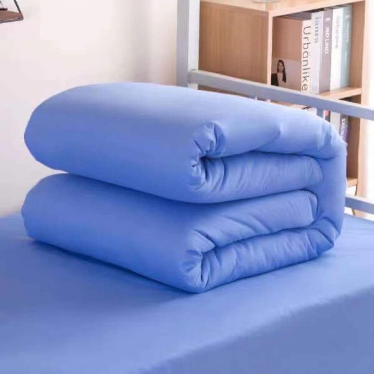 School Dormitory Three-piece Set Upper and Lower Bed Staff Dormitory Bedding Bedding Three-piece Pure Cotton Solid Color Military Training Bed Three-piece