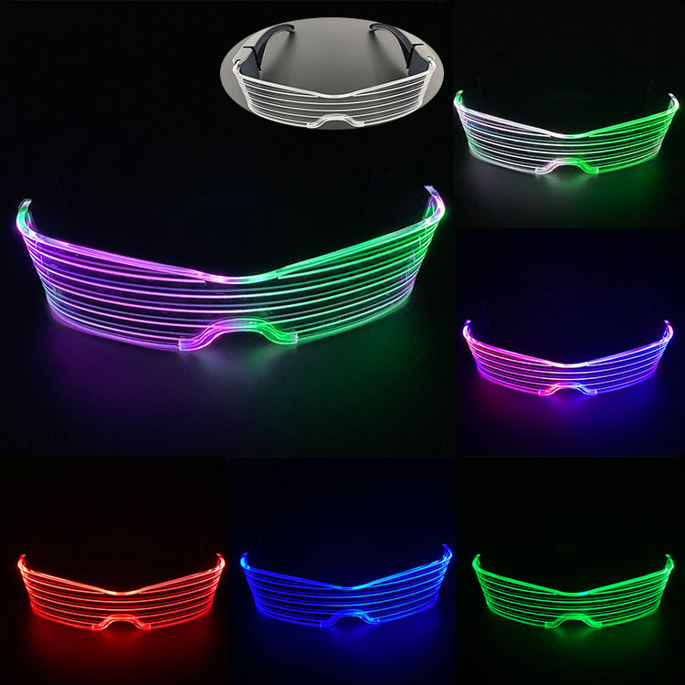 LED gafas luminosas plegables tecnología cyberpunk gafas luminosas bungee bar fiesta iluminación cheerleading