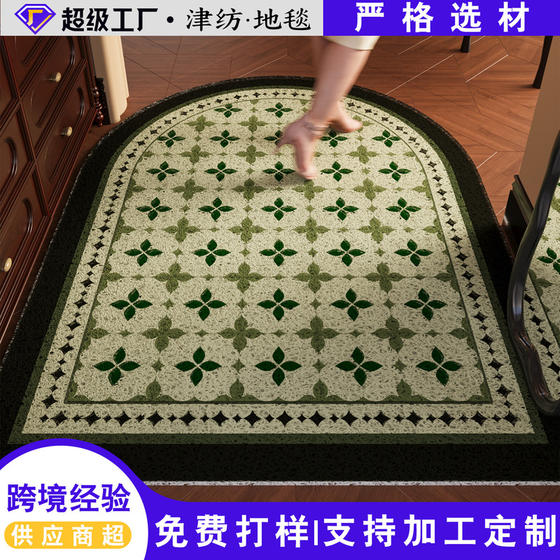 Entrance Door Floor Mat, American Retro Style Entrance Floor Mat, Wire Ring Door Mat, Non-Slip Foot Mat, Mud Scraping Mat