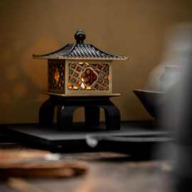 宫廷灯香炉家用室内熏香炉沉香檀香炉烛台纯铜香薰炉小众高级摆件