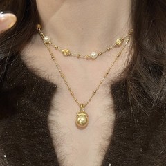 赤い本の爆発金珠ネックレス2025年の新型贅沢で洗練された小さな玉鎖鎖