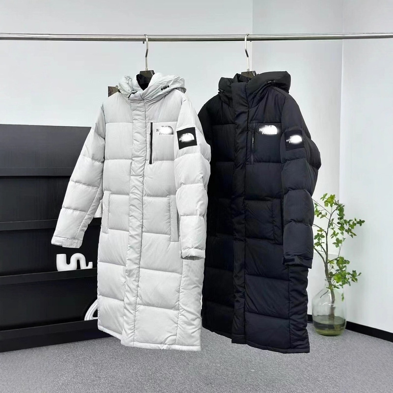 The North Face Men's and Women's Couple's Mid-Length Over-The-Knee Hooded down Jacket Warm Coat White Duck down High-Quality Casual Wear The North Face Men's and Women's Couple's Mid-Length Over-The-Knee Hooded down Jacket Warm Coat White Duck down High-Quality Casual Wear