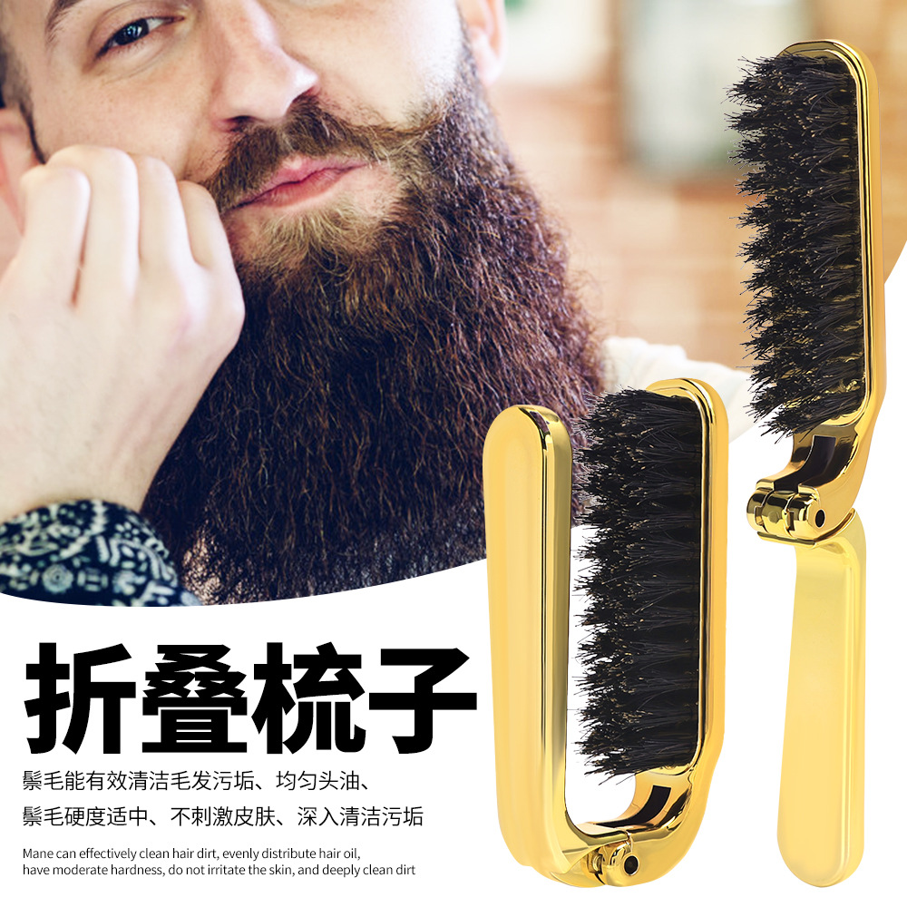 Cross-border New Folding Nylon Comb Portable Travel Straight Hair Curly Hair Dual-use Comb Men's Oil Head Comb Small Comb
