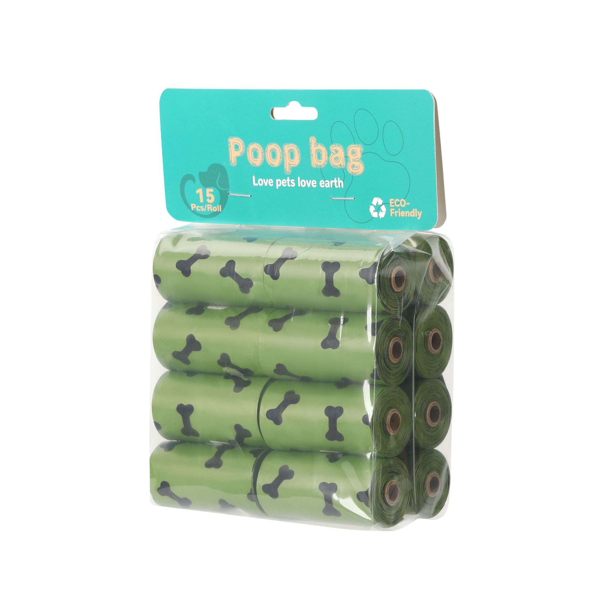 Suministro directo de fábrica de bolsas de caca degradables EPI, dispensador de bolsas de caca de salida, bolsas de caca en caja, bolsas de basura para mascotas