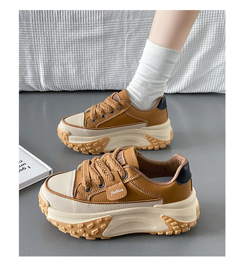 Version coréenne des chaussures de papa pour le printemps et l'automne 2024, nouvelles chaussures de tir de rue décontractées pour étudiants Instagram, chaussures hautes à semelles épaisses pour femmes_voghion.com