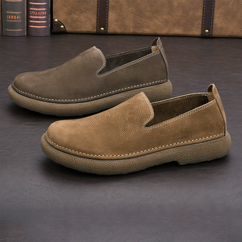 Кожа внешняя торговля дышащие педали новая ленивая мужская обувь повседневная обувь бычье повседневное мягкое дно вождения модная кожаная обувь
