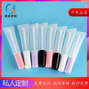 New 15ml transparent lip glaze brush head packaging material lip balm cosmetic packaging material brush head lip glaze tube