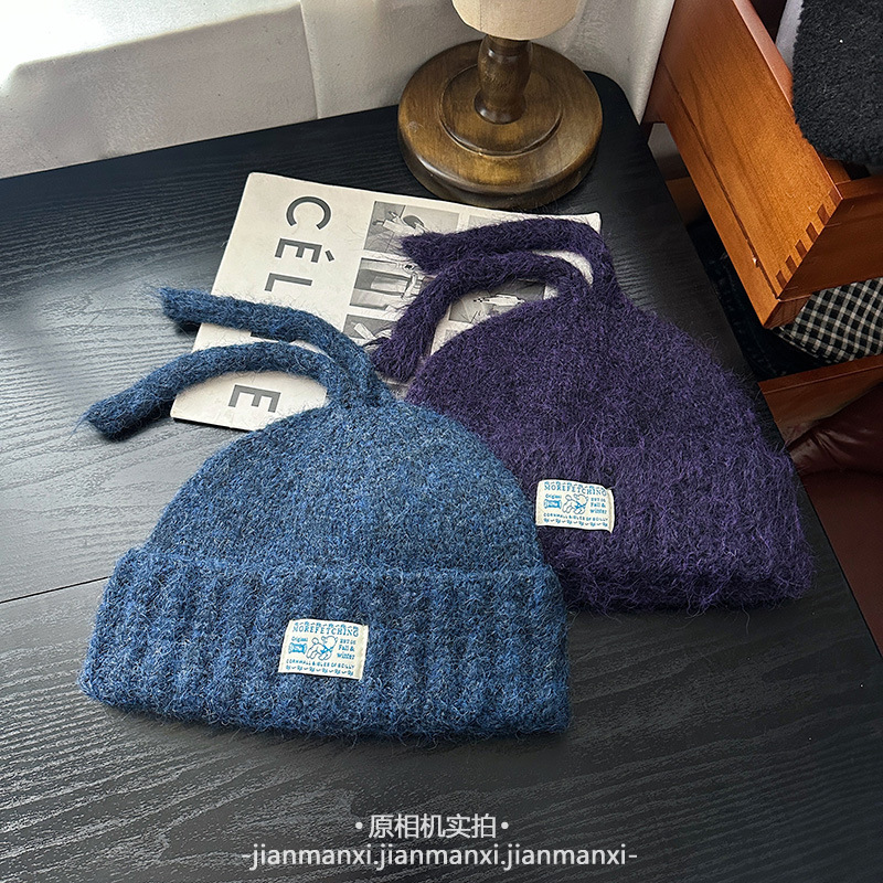 韩版冬季毛线套头帽可爱长辫子针织帽加厚保暖洋气滑雪套头冷帽|undefined