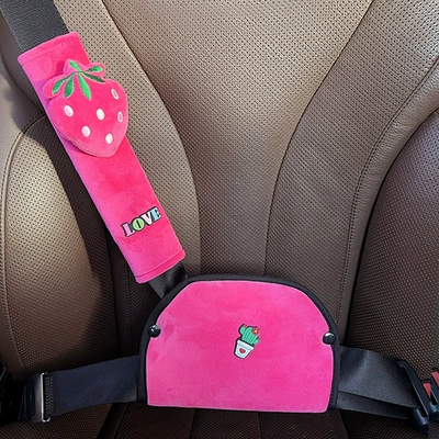 Seat belt shoulder pad — Child Safety Belt Adjuster - velvet-shield-roseberry-velvet-style-universal
