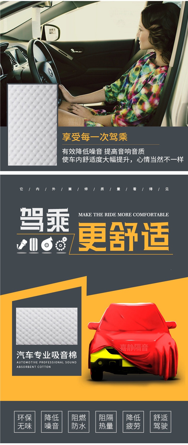Car Sound-Absorbing Cotton, Soundproofing Cotton, Four-Door Chassis Noise Reduction Material, Super Sound-Dampening and Shock-Absorbing Board, Environmentally Friendly Windsor Cotton, Self-Adhesive