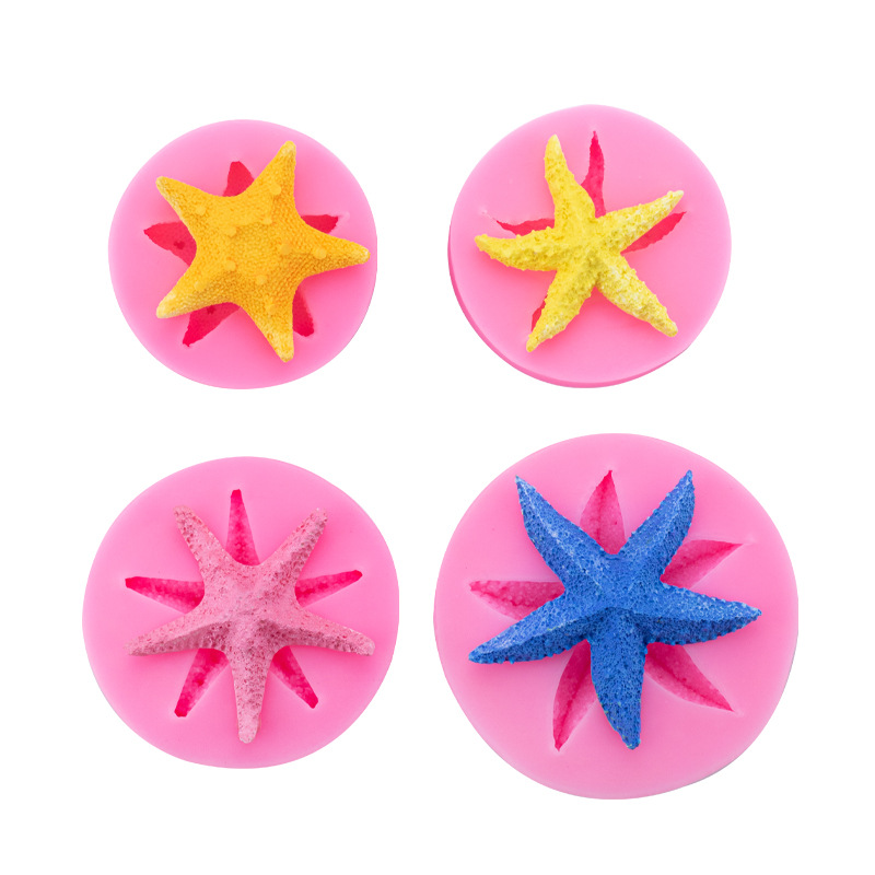 Una variedad de estrellas de mar tridimensional molde de silicona para hornear pastel de postre decoración Fondant chocolate ritmo seco molde