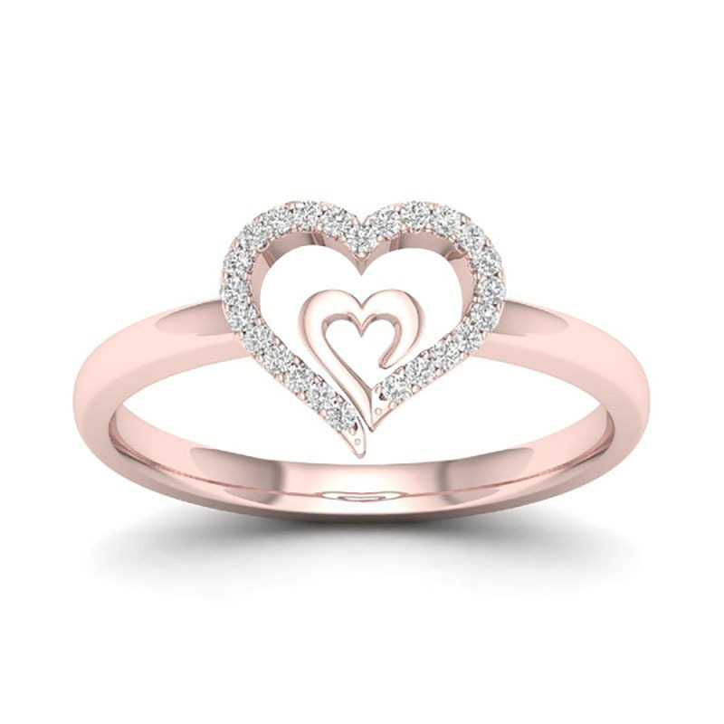 Cross-border explosions WISH best selling love diamond ring ladies heart-to-heart wedding ring order wedding ring wholesale