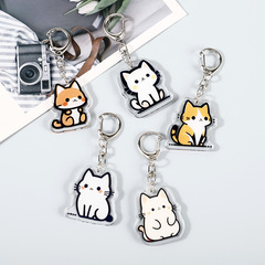 漫画版猫周辺アクリルキーホルダーかわいい子猫座りシリーズキーホルダーカップルペンダント装飾