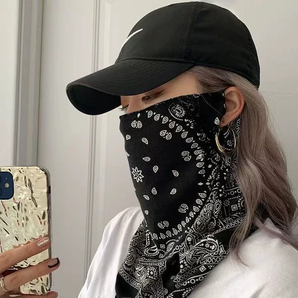Summer Sunscreen Mask Men's and Women's Ear-Hanging Face Cover Anti-ultraviolet Mask Full Face Neck Protection Integrated Driving Veil Thin