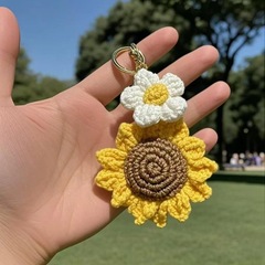 ウールひまわり祝福ペンダントキーホルダー、学生の激励とインスピレーションを与える試験ギフトペンダント