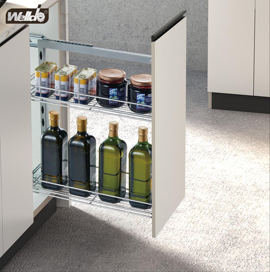 Welldo纬东 厨房地柜双层侧式拉篮橱柜抽屉式双层侧式收纳拉篮