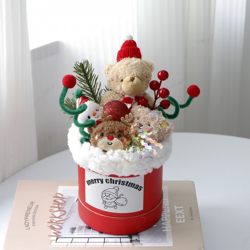 クリスマスプレゼント抱っこ筒ぬいぐるみの花束を彼女の親友にプレゼントします。|undefined