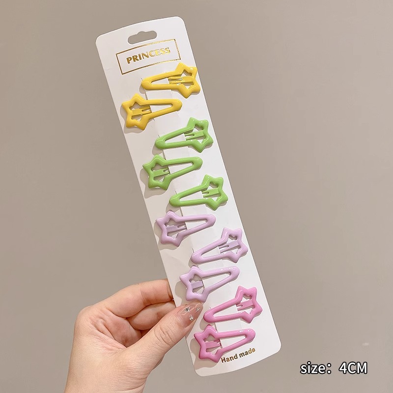 Horquilla de estrella de color dopamina 2025 nueva horquilla de gota de agua de nube para niños flequillo lateral bb clip tocado