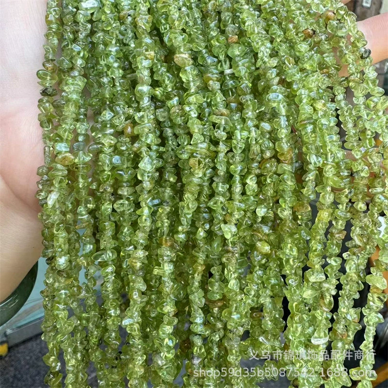 Peridot Chip Beads Natural Irregular Peridot Chips 3–8 mm, strands 40–80 cm, assorted counts