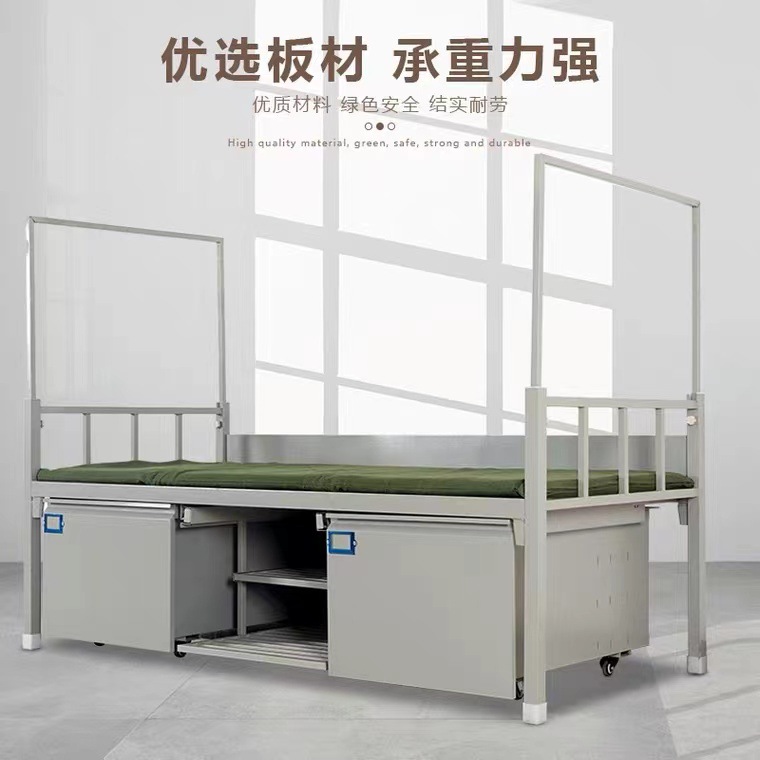 2014 Standard Double Layer Steel Bed with Upper and Lower Bunks, Dormitory Iron Bed with Wardrobe and Computer Desk, Study Chair, Double Bed