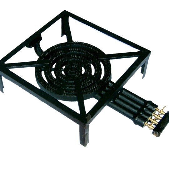 Estufas de camping con soporte de hierro fundido cabeza de horno de gas licuado horno de ángulo de acero