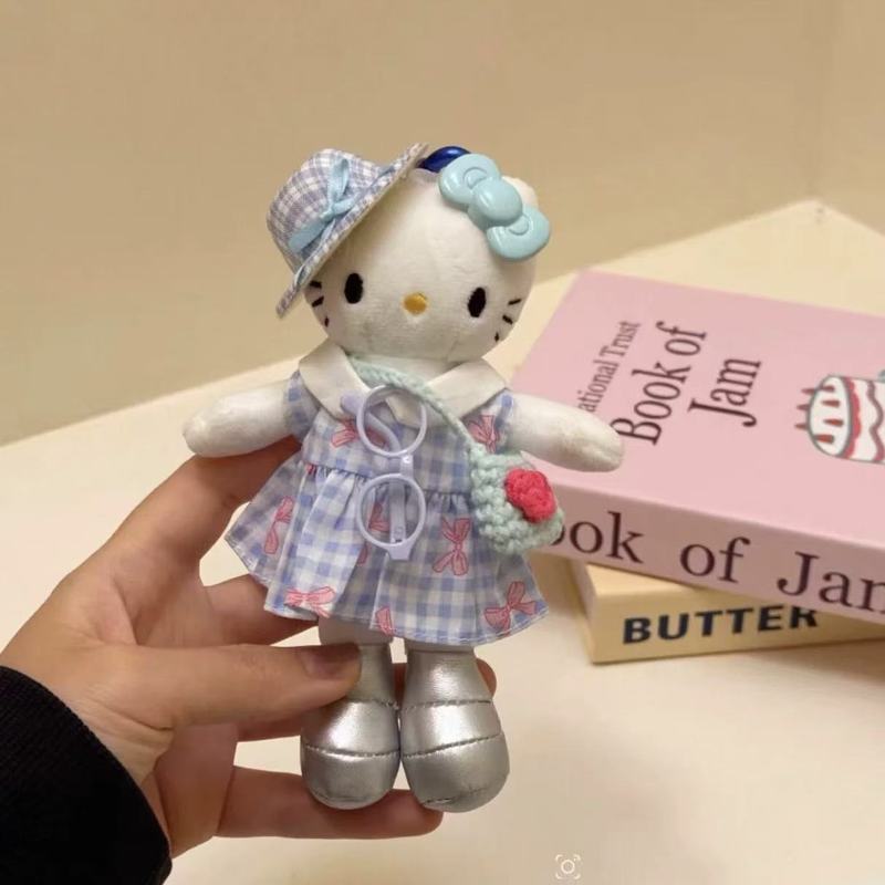 スタンディング KT 猫ぬいぐるみバッグキーホルダーペンダントかわいい KT 猫ペンダント人形人形女の子のための小さなギフト|undefined