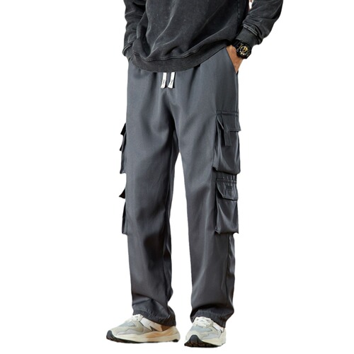 Work pants for men's spring and autumn new style high street ins trendy brand loose casual pants for men's fashion multi-pocket straight trousers