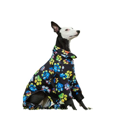 Cross-border Amazon dog pet sunflower print high collar clothing fashionable autumn and winter bare belly four-legged clothes pet clothing