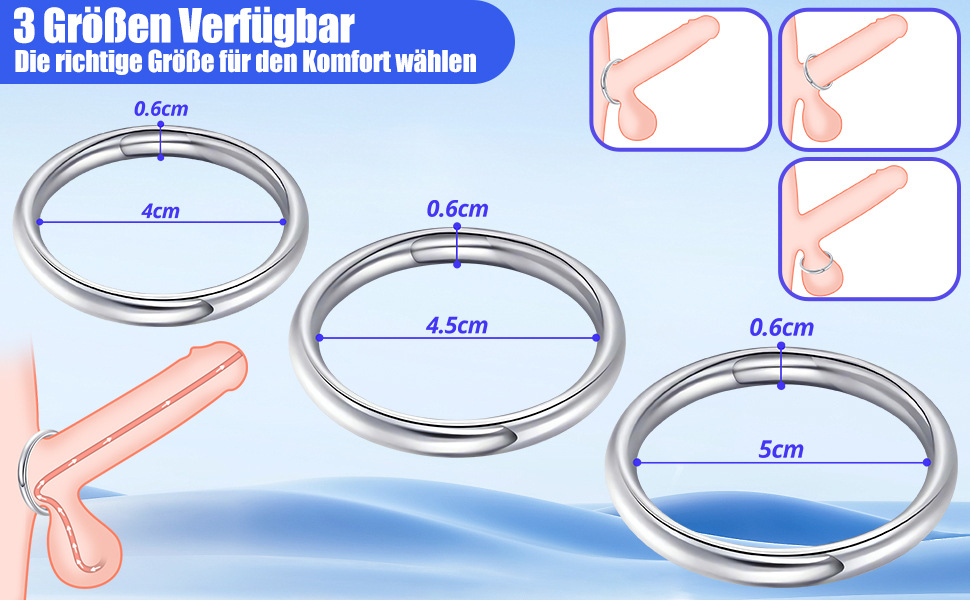 Metal Lock Ring for Men, 50mm Inner Diameter Foreskin Restraint Ring, Non-Vibrating Cock Ring — detail image 4