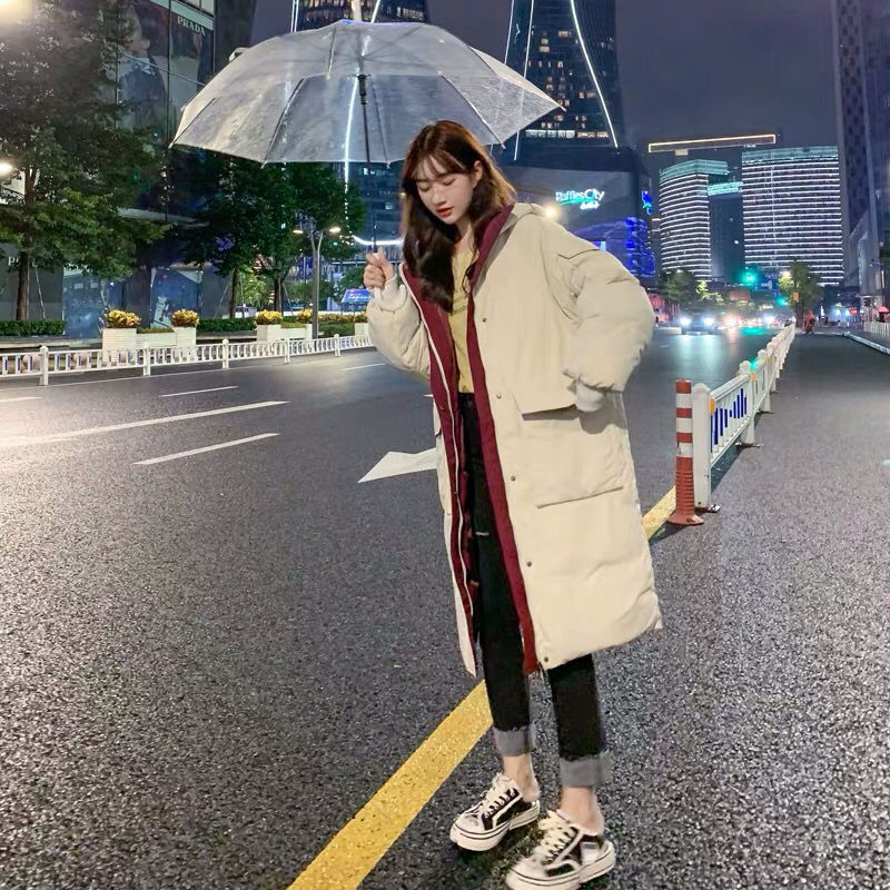 Overknee Down Cotton Mid length version Autumn and winter coat 2022 new pattern cotton-padded clothes Korean Edition Easy oversize tide