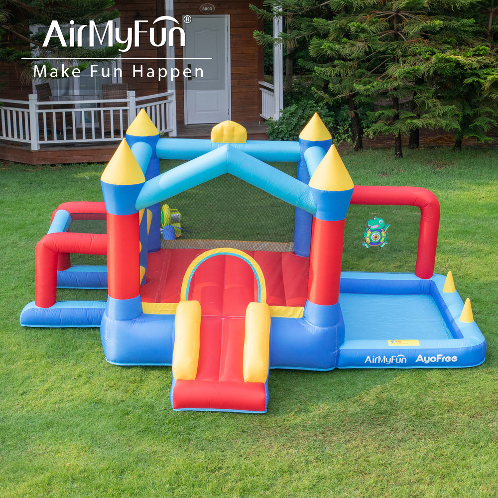AMF inflatable castillo infantil inflatable casero cama trampolín interior y exterior castillo infantil casero inflatable tobogan