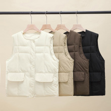 2025韩版羽绒棉马甲女外穿秋冬季新款背心时尚外搭大码随搭马夹潮