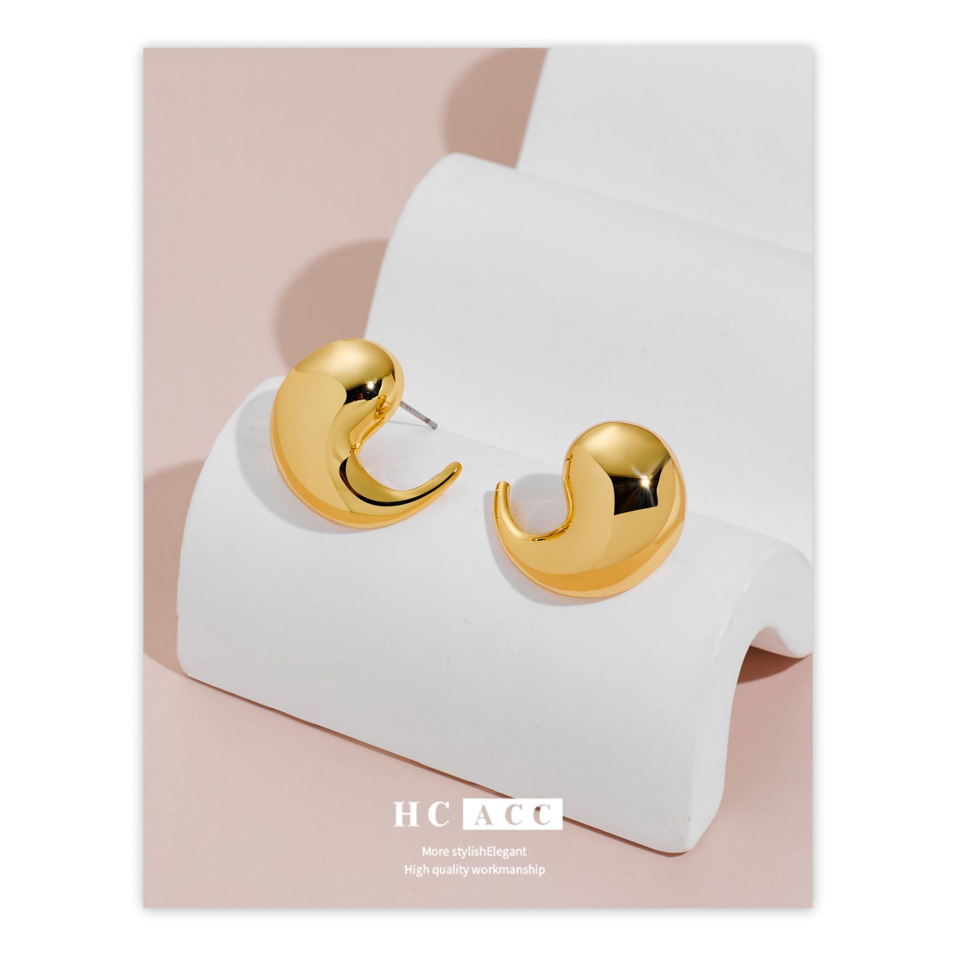new-fashion-golden-comma-earrings-female-niche-design-high-grade-light-luxury-bean-earrings-925-silver-needle-earrings new-fashion-golden-comma-earrings-female-niche-design-high-grade-light-luxury-bean-earrings-925-silver-needle-earrings