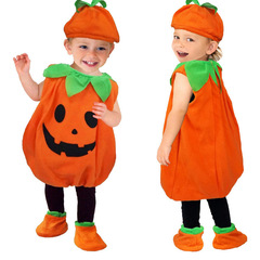 越境ハロウィン子供かぼちゃ親子衣装かぼちゃ赤ちゃん服セットコスプレ服赤ちゃんスタイル演出