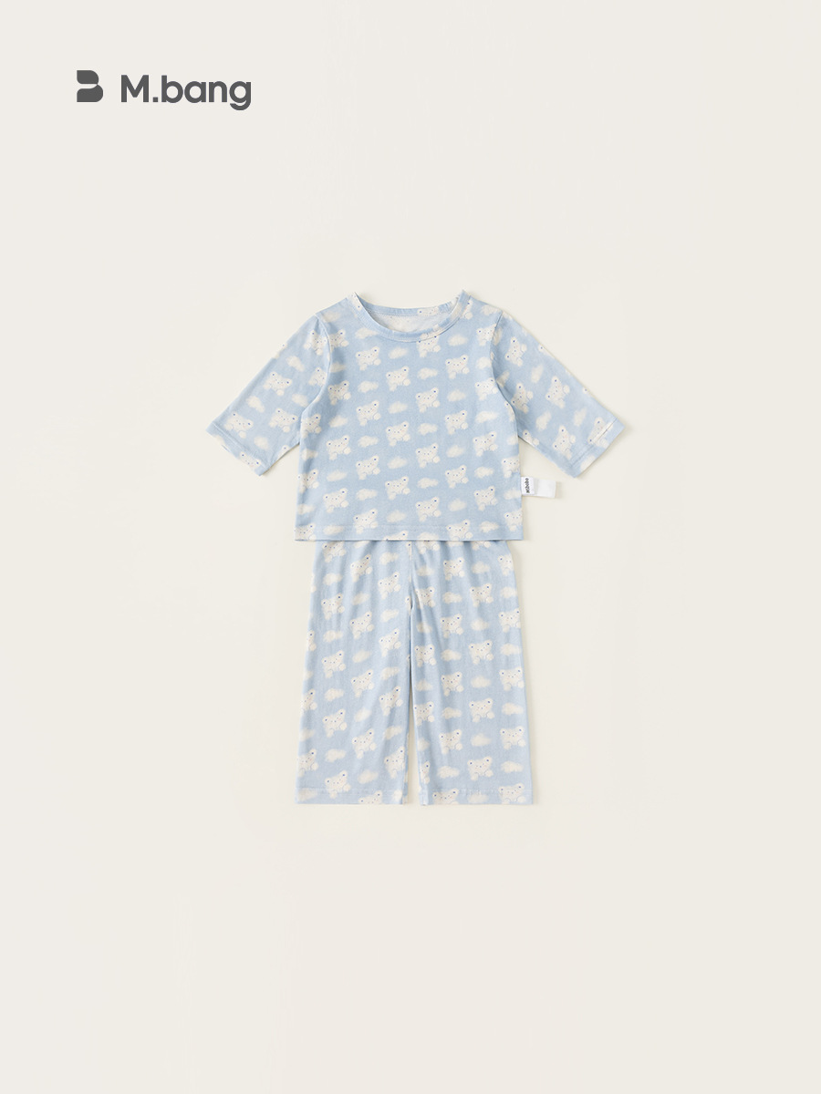 Yubao ropa para niños pijamas para niños verano estilo fino estampado de dibujos animados traje de servicio a domicilio bebé de dos piezas XT24362