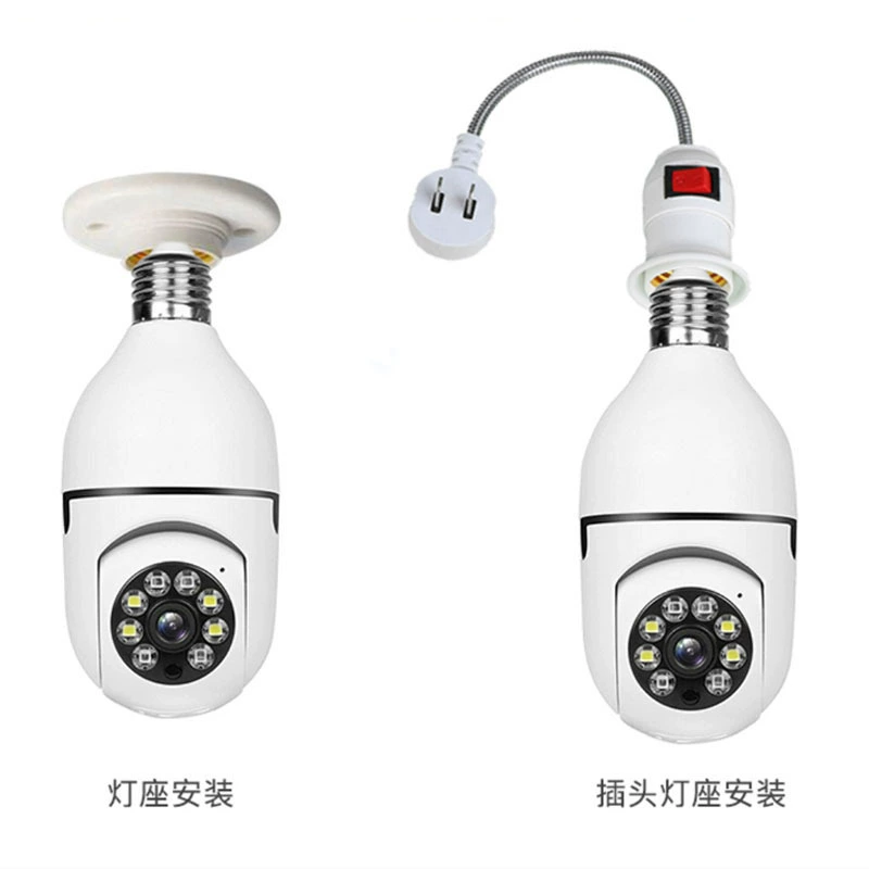 Лампочка, видеокамера CCTV, монитор внутри помещения, беспроводная видеокамера, А6, 360 градусов