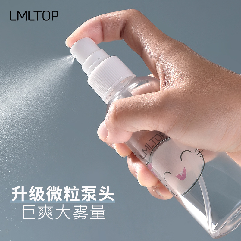 Botella pulverizadora de dibujos animados LMLTOP, botella a presión, paquete individual, botella pulverizadora de PET, botella vacía, botella de viaje para cosméticos, botella recargable, colección