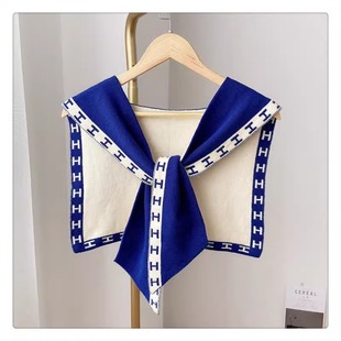 Spring and Summer Knitted Small Shawl Knot Outer Wool Wear Autumn and Winter Internet-famous Women's Shoulder Imitation Cashmere Scarf for Cervical Spine Protection