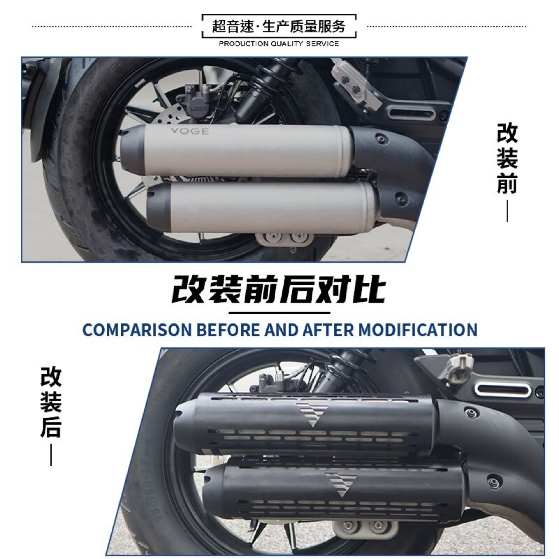 Suitable for Loncin Voge CU525 exhaust pipe heat shield, anti-scald cover, CU250 automatic transmission exhaust blackening